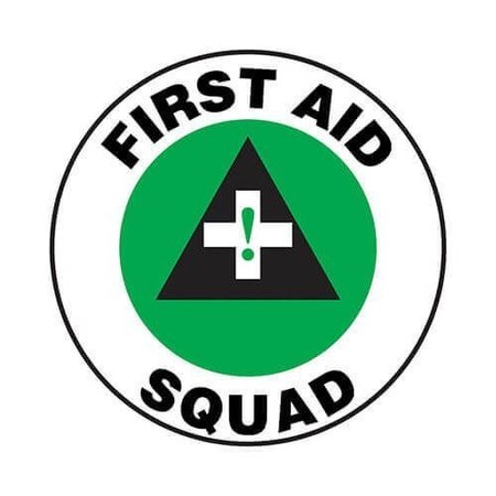 ACCUFORM Hard Hat Sticker, 214 in Length, 214 in Width, FIRST AID SQUAD Legend, Adhesive Vinyl LHTL123